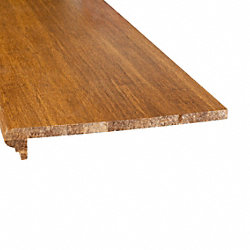 Prefinished Strand Carbonized Bamboo 5/8 in thick x 12 in wide x 48 in Length Retro Fit Tread